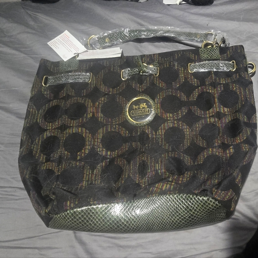 Coach Black and Multicolor Shoulder Bag